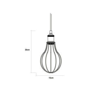 LAMPARA DE TECHO METALICA VINTAGE E27 60W COLOR NEGRO Ø15x30cm EDM