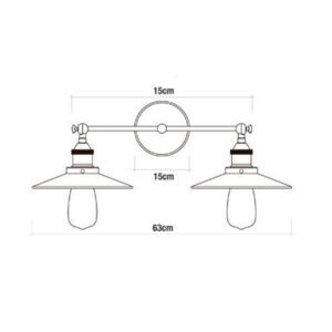 APLIQUE DE PARED DOBLE VINTAGE METALICO E27 60W 63x29cm EDM