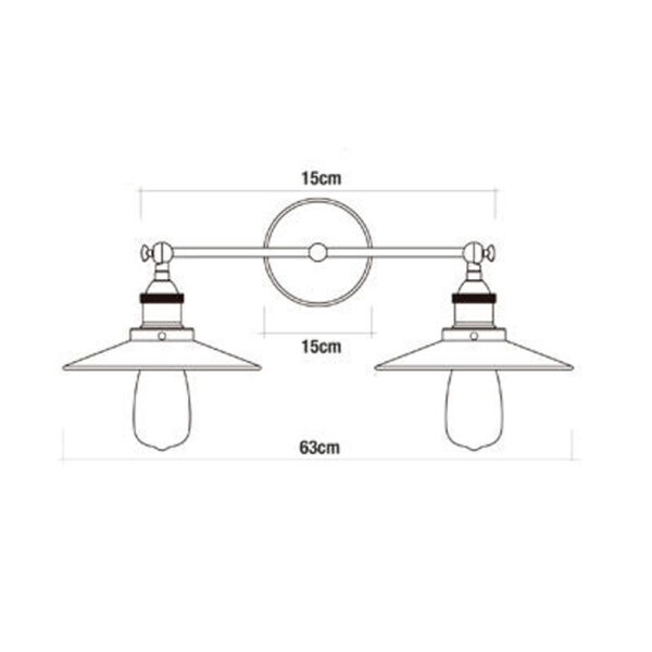 APLIQUE DE PARED DOBLE VINTAGE METALICO E27 60W 63x29cm EDM