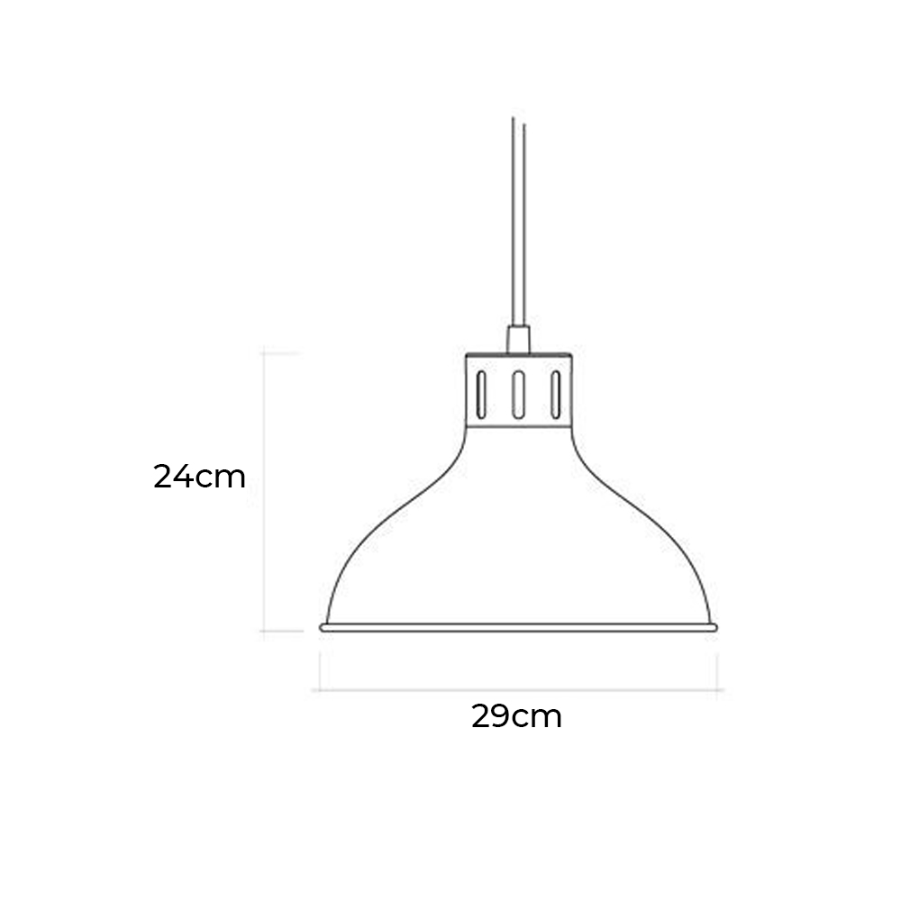 LAMPARA DE TECHO METALICA VINTAGE E27 60W COLOR NEGRO Ø29x24cm EDM