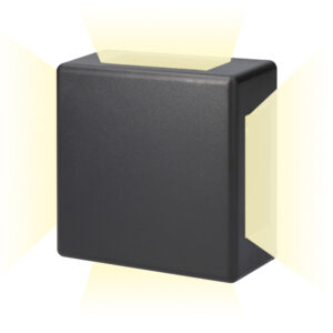 APLIQUE LED 6W 516lm 3000K LUZ CALIDA CUADRADO IP54 11.5x11.5x5cm 4 PROYECCIONES EDM