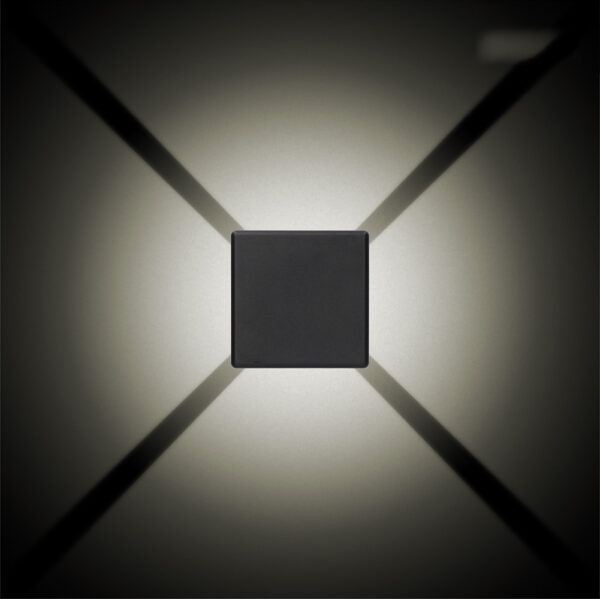 APLIQUE LED 6W 516lm 3000K LUZ CALIDA CUADRADO IP54 11.5x11.5x5cm 4 PROYECCIONES EDM - Imagen 2