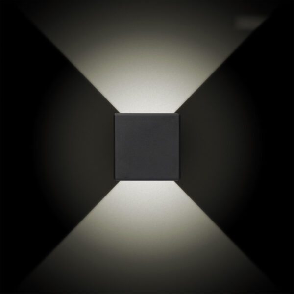 APLIQUE LED 3W 237lm 4000K LUZ DIA IP54 11.5x11.5x5cm CUADRADO 2 PROYECCIONES EDM - Imagen 2