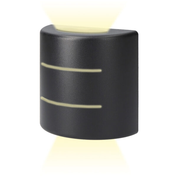 APLIQUE LED 6W 516lm 4000K LUZ DIA IP54 12x12x6cm OVALADO CON RAYAS EDM