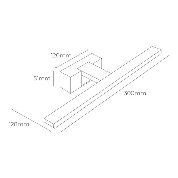 LÁMPARA DE PARED DE LED 6W 600Lm 4.000K LUZ DÍA 30x12,8x5,10cm EDM - Imagen 2