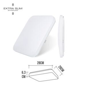 APLIQUE SUPERFICIE LED EXTRAPLANO 12W 6500K 28x28x6,3cm EDM