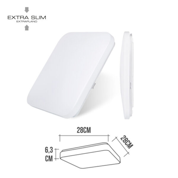 APLIQUE SUPERFICIE LED EXTRAPLANO 12W 6500K 28x28x6,3cm EDM