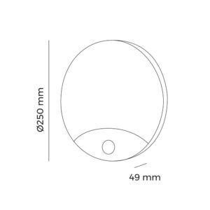 APLIQUE REDONDO EXTERIOR LED 13W 1850lm 4000K IP54 Ø25x4,9cm CON SENSOR DE MOVIMIENTO EDM