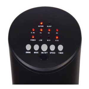 VENTILADOR DE TORRE. POTENCIA: 60W CON MANDO A DISTANCIA. COLOR NEGRO 28x78,3cm EDM