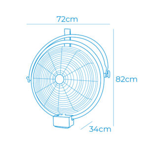 VENTILADOR INDUSTRIAL 120W 50cm PARED-TECHO EDM