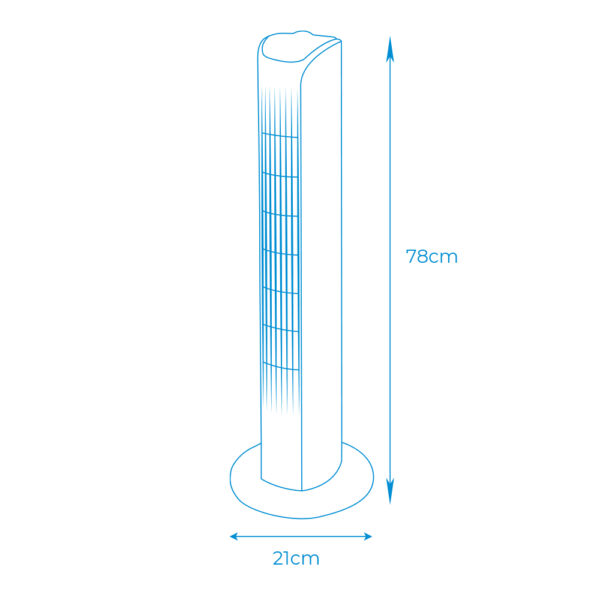 VENTILADOR DE TORRE. POTENCIA: 45W COLOR BLANCO 21x78cm EDM - Imagen 3