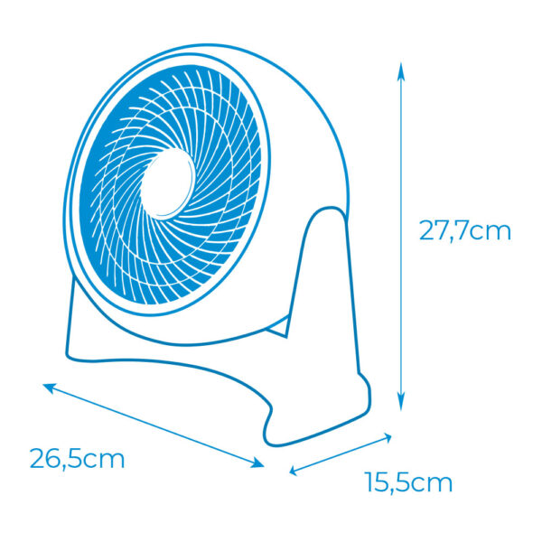 VENTILADOR 2 EN 1 (SUELO Y PARED) COLOR BLANCO. POTENCIA: 50W ASPAS: Ø18cm 26,5x15,5x27,7cm EDM - Imagen 3