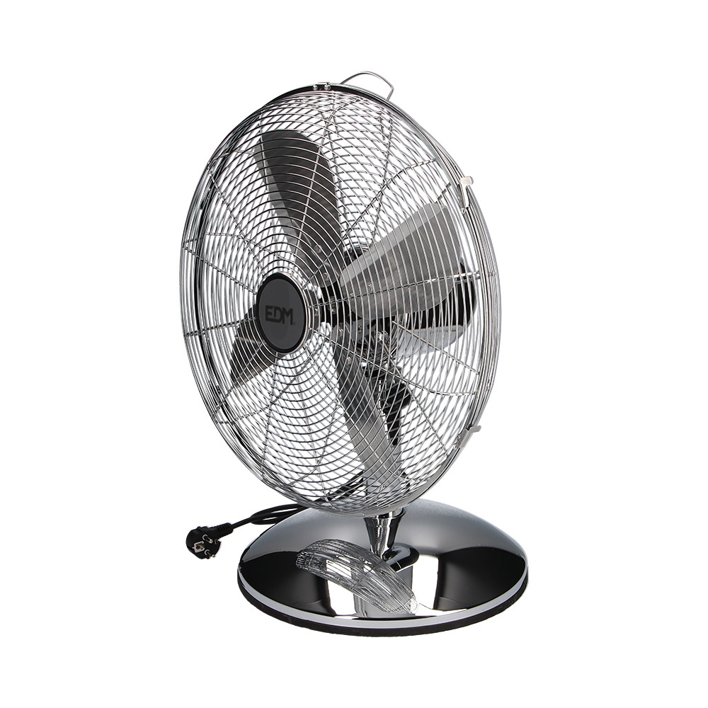 VENTILADOR DE SOBREMESA. COLOR CROMADO. POTENCIA: 60W ASPAS: Ø40cm EDM