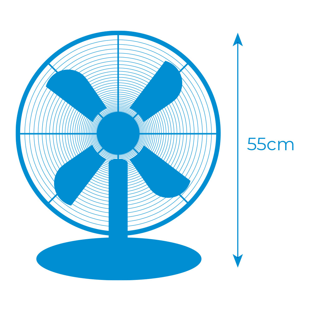 VENTILADOR DE SOBREMESA. COLOR CROMADO. POTENCIA: 60W ASPAS: Ø40cm EDM - Imagen 3