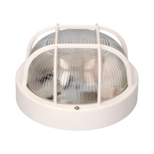 APLIQUE REDONDO BLANCO 1xE27 40W Ø18,5x10,4cm MODELO TARRAGONA IP54 .