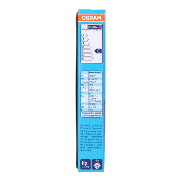 BOMBILLA HALOGENA LINEAL 118mm HALOLINE 160W 220V (EQU. 200W) OSRAM - Imagen 2