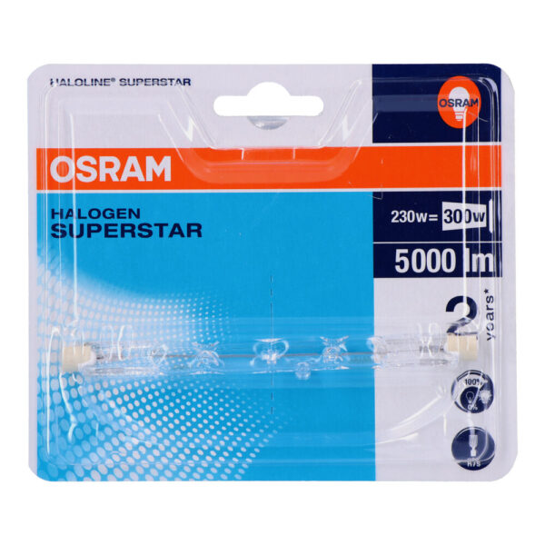 BOMBILLA HALOGENA LINEAL 118mm SUPERSTAR 230W 220V (EQU. 300W) OSRAM