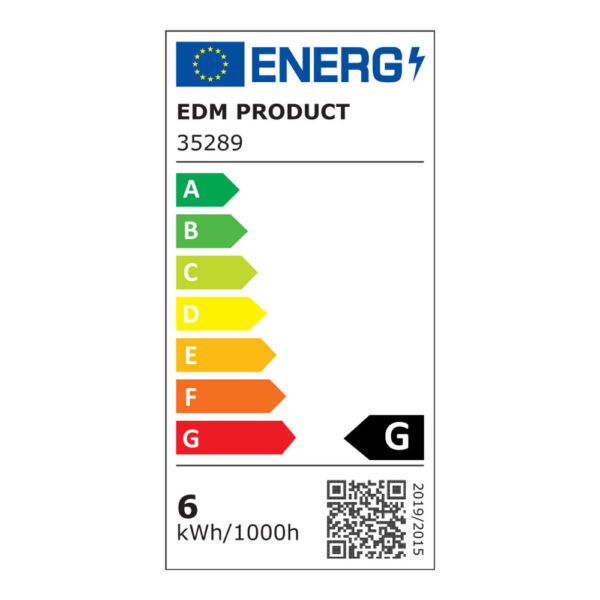 BOMBILLA DICROICA LED REGULABLE GU10 6W 500lm 3200K LUZ CALIDA Ø5x5,5cm EDM