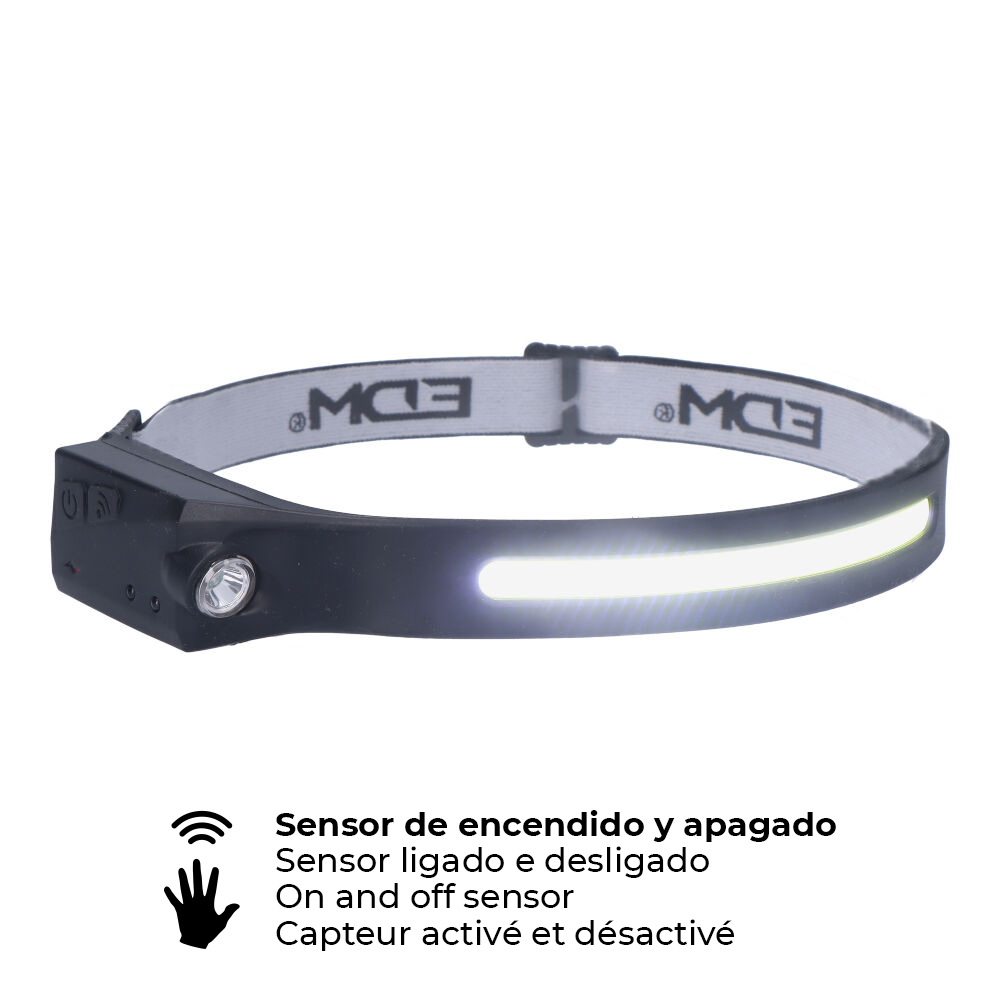 LINTERNA FRONTAL CON SENSOR RECARGABLE