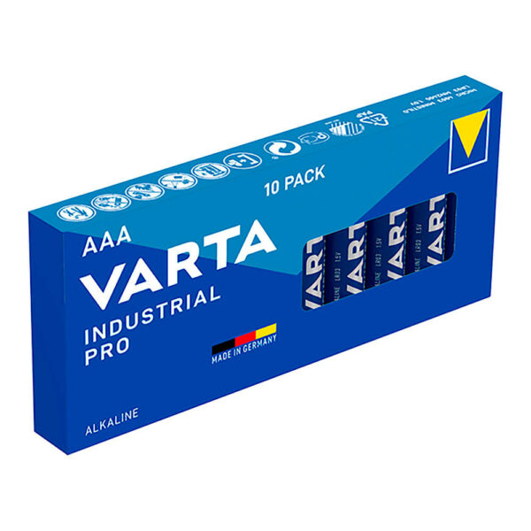 PACK DE 10 PILAS AAA LR03 VARTA INDUSTRIAL PRO Ø10,5x44,5mm