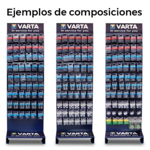 EXPOSITOR METALICO 66 GANCHOS VARTA 60x40x200cm