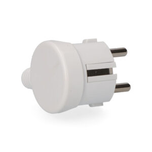 CLAVIJA 2P+T TIPO F  T/TL SALIDA LATERAL 4,8mm 16A 250V BLANCA
