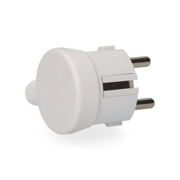 CLAVIJA 2P+T TIPO F  T/TL SALIDA LATERAL 4,8mm 16A 250V BLANCA