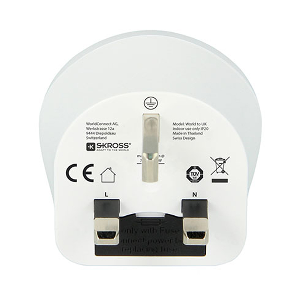 ADAPTADOR MUNDIAL A REINO UNIDO SKROSS 1500225-E - Imagen 2