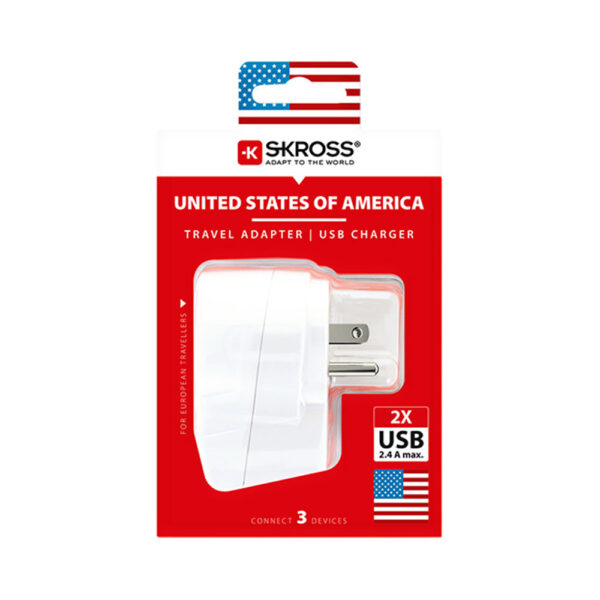 ADAPTADOR EUROPEO A ESTADOS UNIDOS USB SKROSS 1500281 - Imagen 3