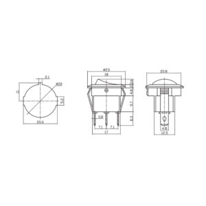 RECAMBIO INTERRUPTOR REDONDO EMPOTRADO 6,5A NEGRO