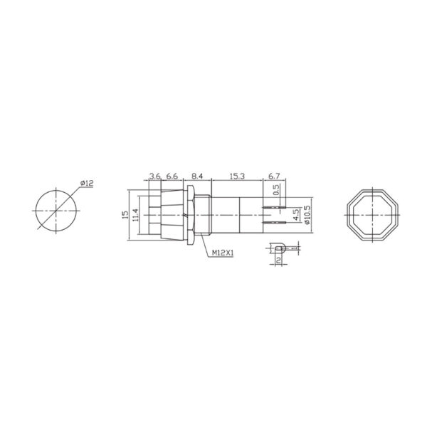 RECAMBIO PULSADOR BASE HEXAGONAL 1A 250V