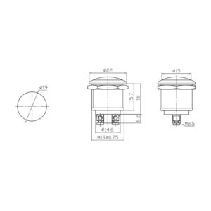 RECAMBIO PULSADOR METALICO 2A 250V CROMO