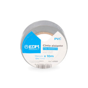 CINTA AISLANTE 10m x 19mm GRIS  CALIDAD "SUPRA"