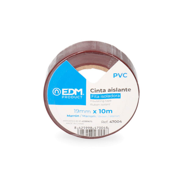 CINTA AISLANTE 10m x 19mm MARRON CALIDAD "SUPRA"