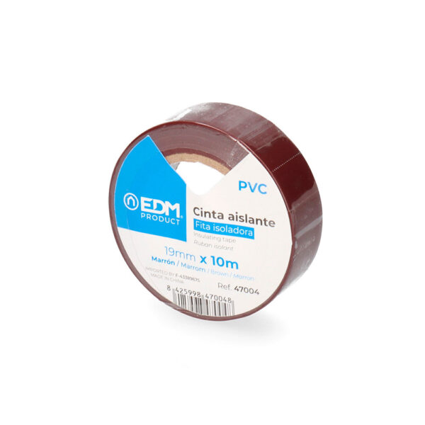 CINTA AISLANTE 10m x 19mm MARRON CALIDAD "SUPRA" - Imagen 2