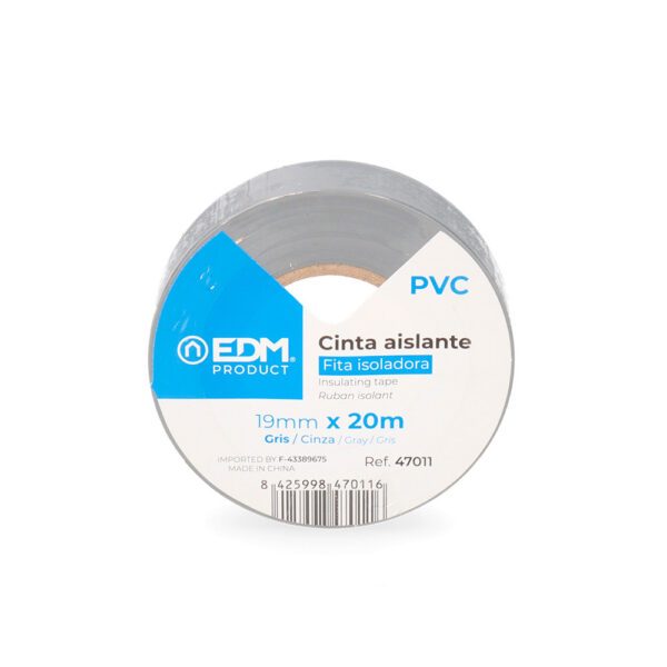 CINTA AISLANTE 20m x 19mm GRIS CALIDAD "SUPRA"
