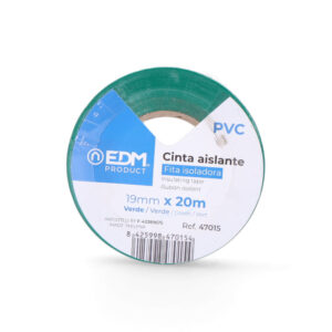 CINTA AISLANTE 20m x 19mm VERDE CALIDAD "SUPRA"