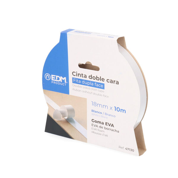 CINTA DOBLE CARA 10m x 18mm BLANCO - Imagen 2