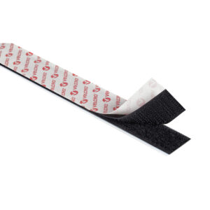 CINTA DE GANCHO Y BUCLE ADHESIVA, NEGRA, 20mm x 25m