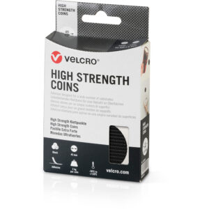 MONEDAS ADHESIVAS DE CIERRE ULTRAFUERTE, 6 JUEGOS, NEGRAS, Ø45mm