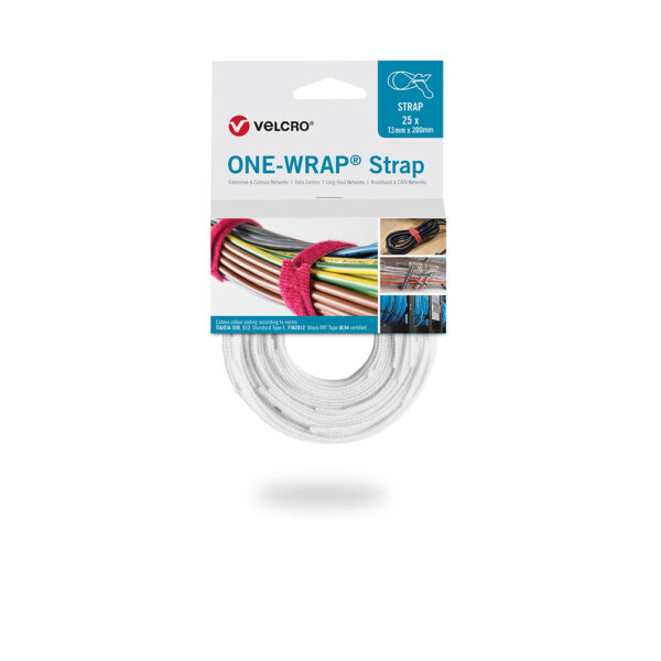 VELCRO® BRIDA ONE-WRAP® STRAP, BLANCA, 25 UNIDADES, 13X200MM