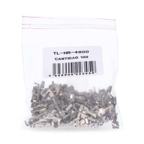 TERMINAL FASTON CON SUJECIÓN 4,8 mm HEMBRA, BOLSA 100 unid.
