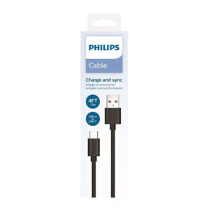 CABLE TIPO C DE CARGA RÁPIDA NEGRO DLC3104A/00 PHILIPS