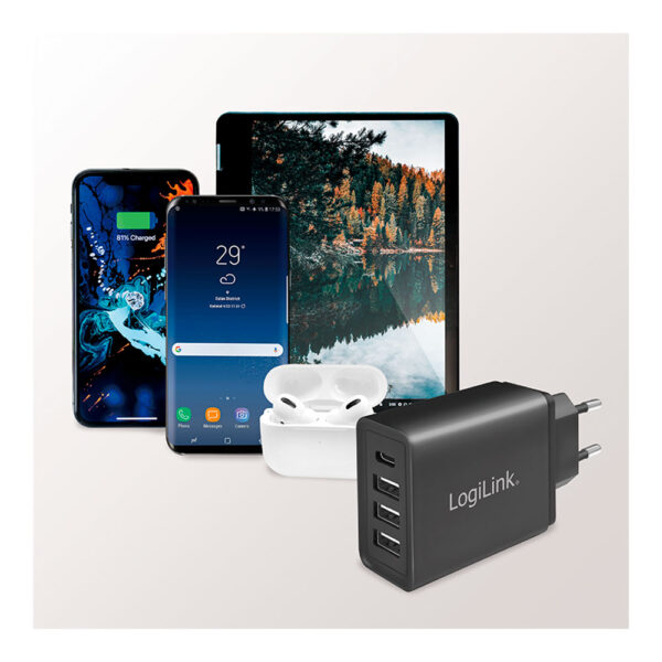 CARGADOR RÁPIDO 27W x 4 USB (SOLO ENCHUFE PARED) LOGILINK - Imagen 3