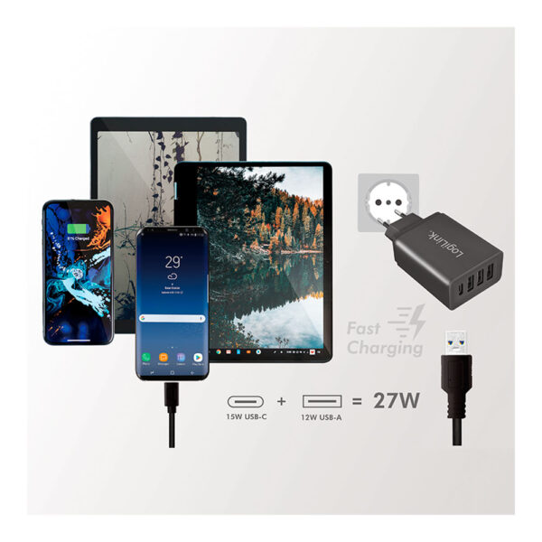 CARGADOR RÁPIDO 27W x 4 USB (SOLO ENCHUFE PARED) LOGILINK - Imagen 5