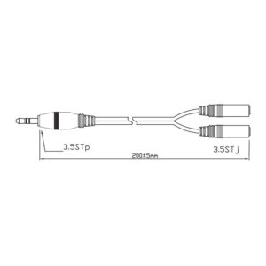 CABLE 20cm ADAPTADOR AUDIO 1m A 2H JACK 3,5  STEREO LOGILINK