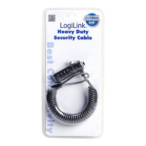 CABLE ANTIRROBO PARA PORTATIL CON COMBINACION 4 CIFRAS NEGRO LOGILINK