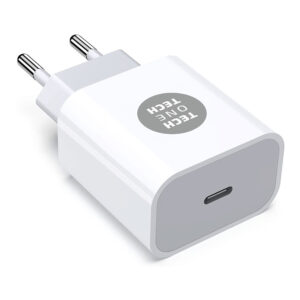 CARGADOR PD 20W + CABLE LIGHTNING-APPLE BLANCO TECH ONE TECH