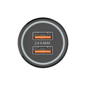 CARGADOR DOBLE MECHERO COCHE NEGRO 2,4A -12W TECH ONE TECH