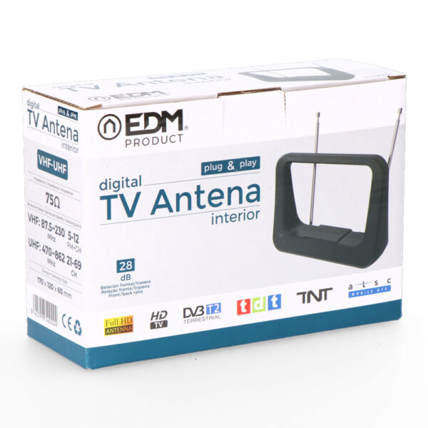 ANTENA UHF INTERIOR TV 470-862 Mhz CLASSIC SERIES 170x120x60mm